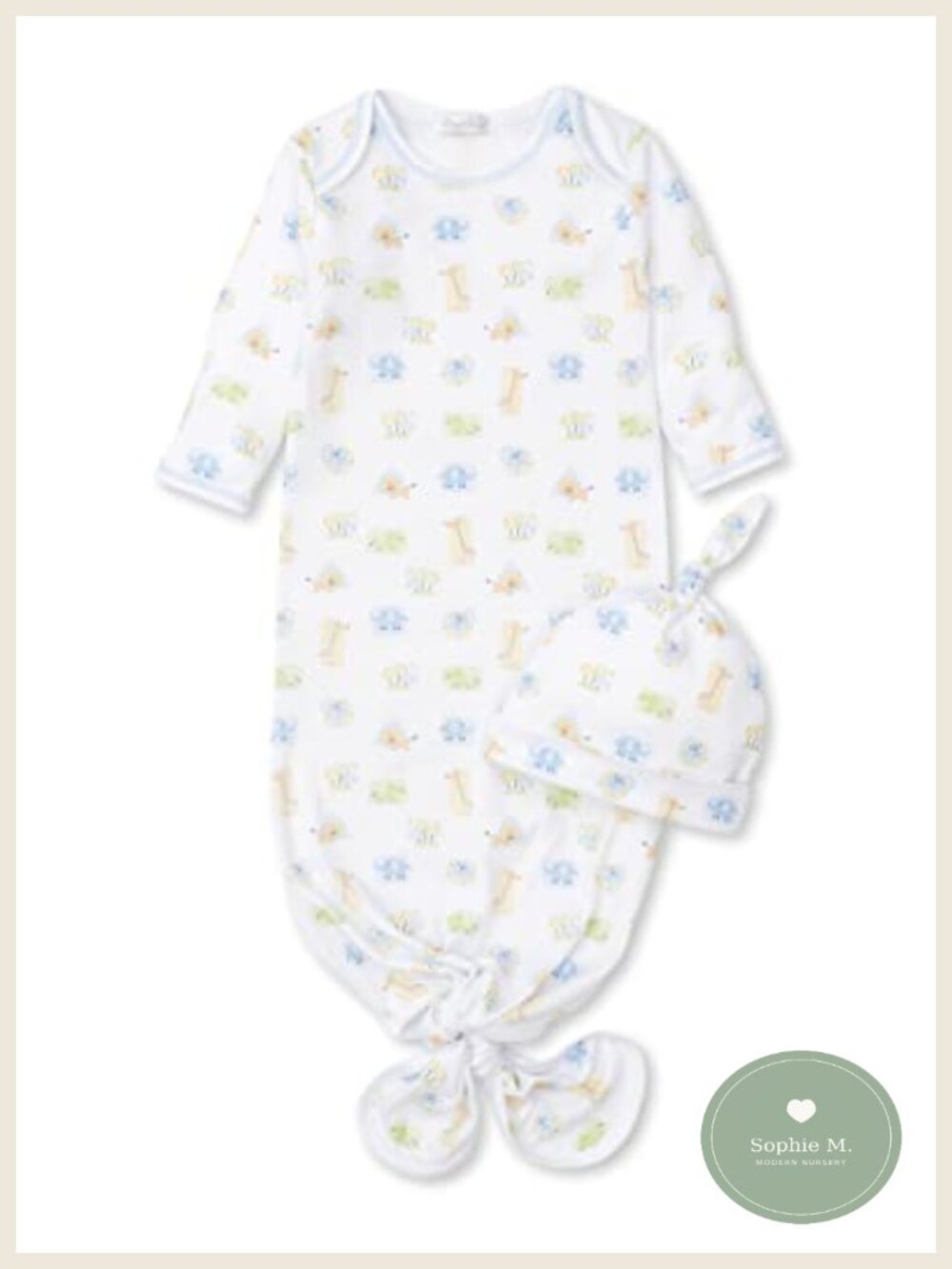 Baby Cotton Sack with Hat Jungle Jollies Print Pima Peruvian Cotton